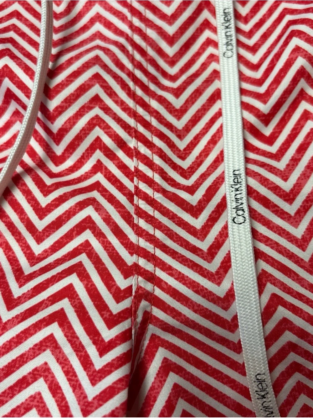 Calvin Klein Red & White Chevron Swim Shorts